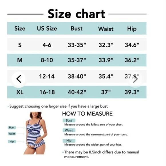 Love2Mi Maternity Swimsuit Navy Pregnancy Bathing Suits Tankini Top Summer Md - Picture 5 of 10